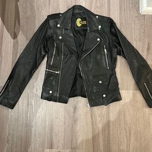 Black genuine leather jacket